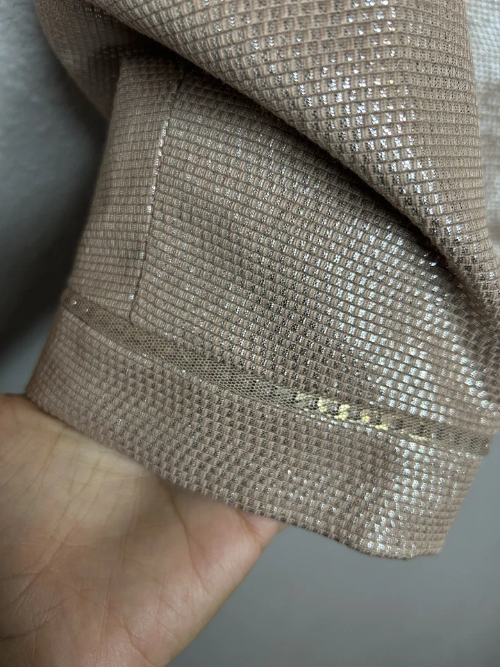 Chaqueta Blazer Chico's Brillo Rubor Metálica Talla 1 Mediana Carrera Foto 4 de 4