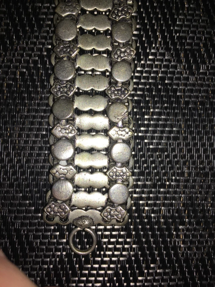 Bracciale Argento Indiano Artigianale Maglia a Fascia - Immagine 3 di 4