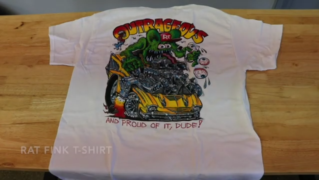 Men's Ed Big Daddy Roth Rat Fink Outrageous Hot Rod White Cotton T