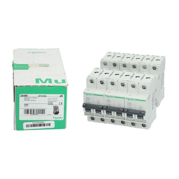 Schneider Electric 25486 Circuit Breaker C60L 2P New Nfp (6Pcs)-image