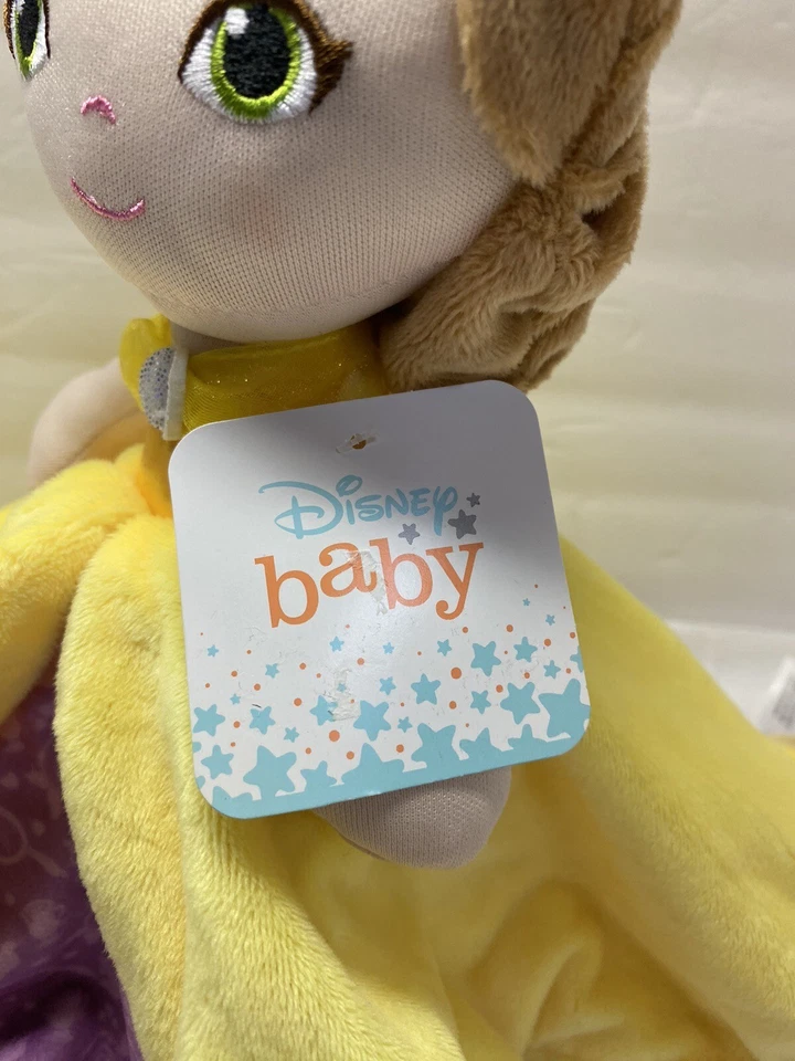 Nueva Manta Bebé Princesa Bella Disney Preferida Niños Amarilla Seguridad Lovey Nueva con Etiquetas Foto 2 de 4