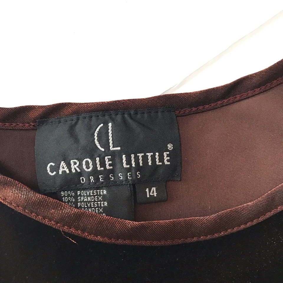 复古 90 年代 Y2K Carole 小礼服 14 Maxi Velvet 棕色仙女垃圾奇思 — 第 4/4 张图片