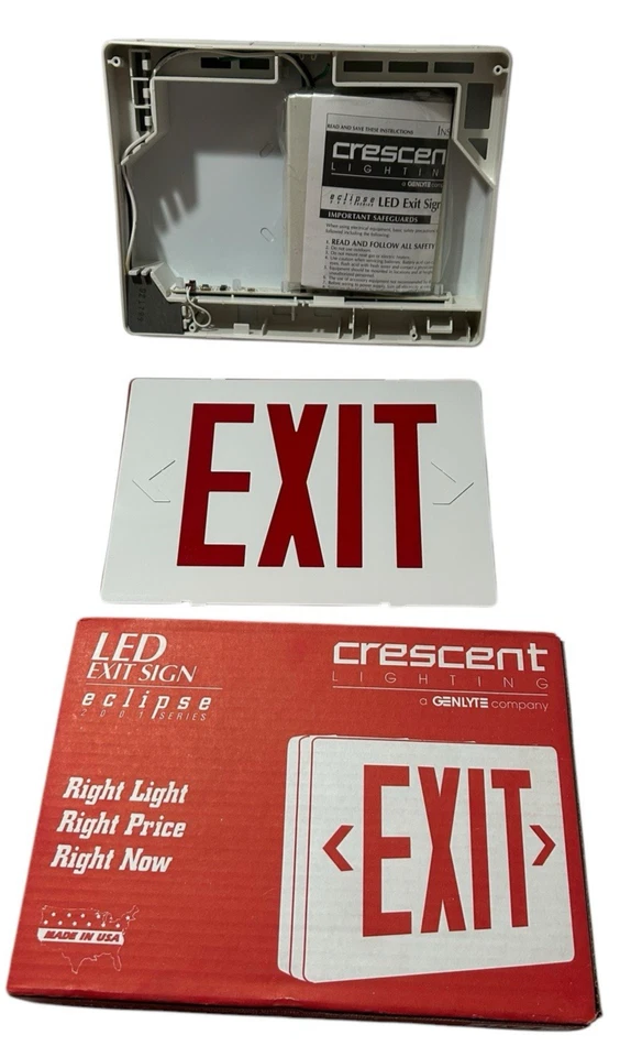 Luz Media Luna LED Letrero de Salida Eclipse Serie 2001 Nuevo En Caja Rojo y Blanco Foto 2 de 4
