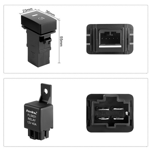 H11 H8 Add-on LED Fog Light Relay Wiring Kit Harness Sockets Switch For Toyota - Picture 2 of 11