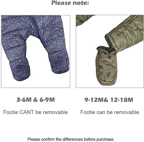 Baby Schneeanzug Kapuzenoveralls mit Fuß 3-6 Monate - Bild 5 von 7