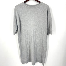 Vince Sweater Dress Womens XS Gray Knit Oversized Short Sleeve Quiet Luxury