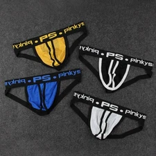 Mens Underwear U Convex Pouch Ice Silk Jockstraps Low Waist Mesh Thongs String