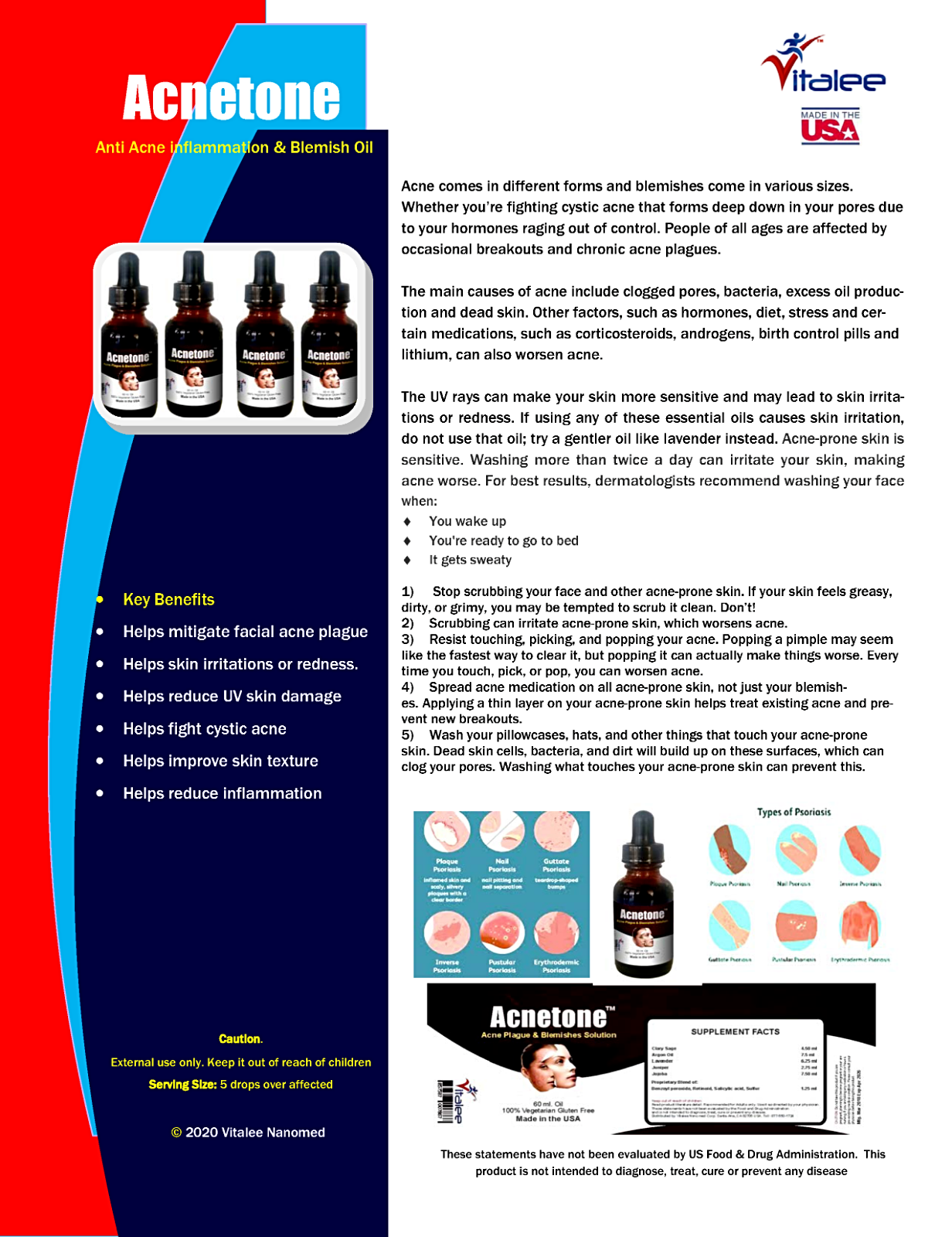 Anti Acne inflammation & Blemish NonSticky Oil (30/60