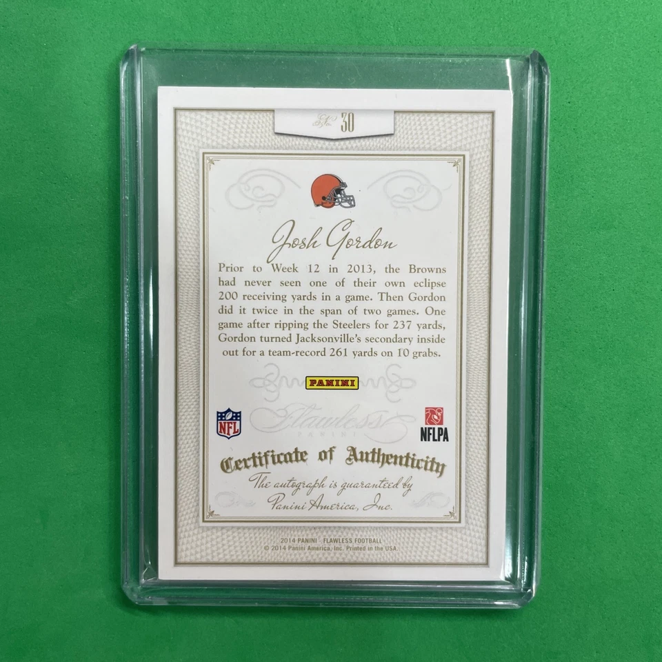 Panini Flawless 2014 - Flawless Signatures Gold #30 Josh Gordon 1/10 (AU) Foto 2 de 2