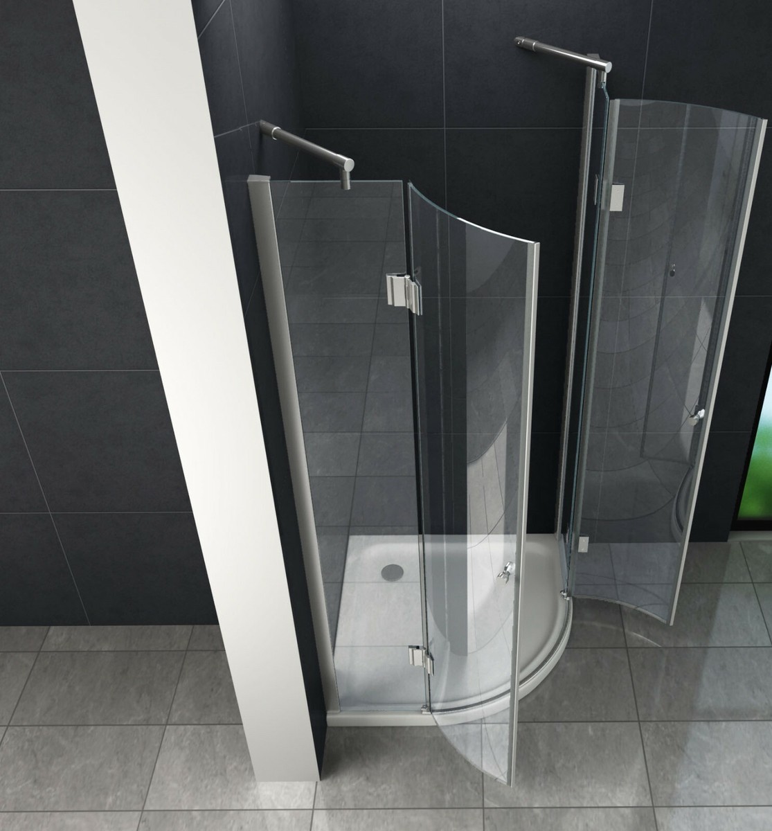 U-förmige Duschkabine Benito 90x90cm – Mit 8mm Sicherheitsglas & Aluminium-Profilen