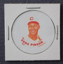 1965 Old London Coin Paper Proof Disc of Vada Pinson Reds Blank Back White Paper