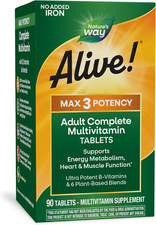 Alive Max3 Potency Adult Complete Multivitamin, High Potency B-Vitamins to S...