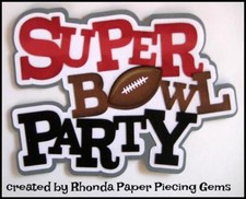 FOOTBALL SUPER BOWL PARTY title scrapbook premade paper piecing die cut Rhonda
