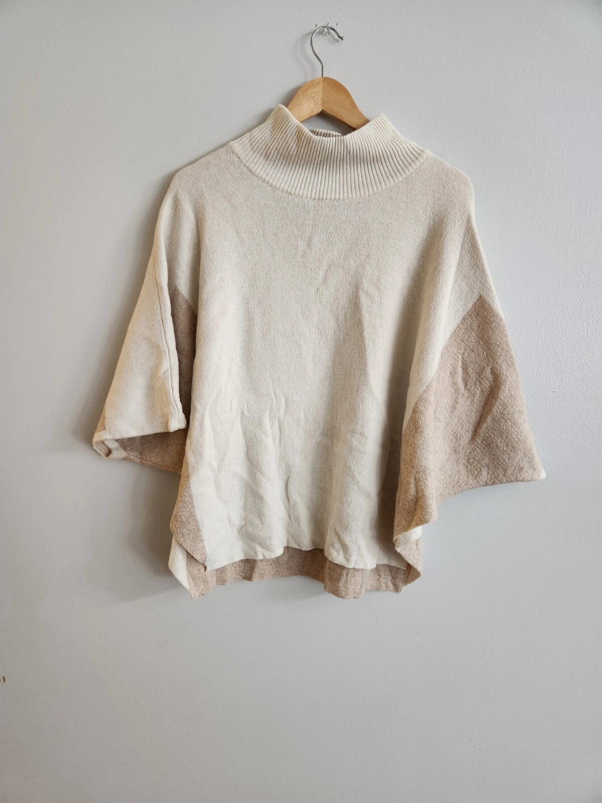Note di Anita Made in Italy Wool & Cashmere blend Sweater Poncho  OS