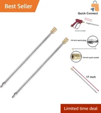 Durable 17 Inch Stainless Steel Extension Wands for Heavy-Duty Pressure Washing