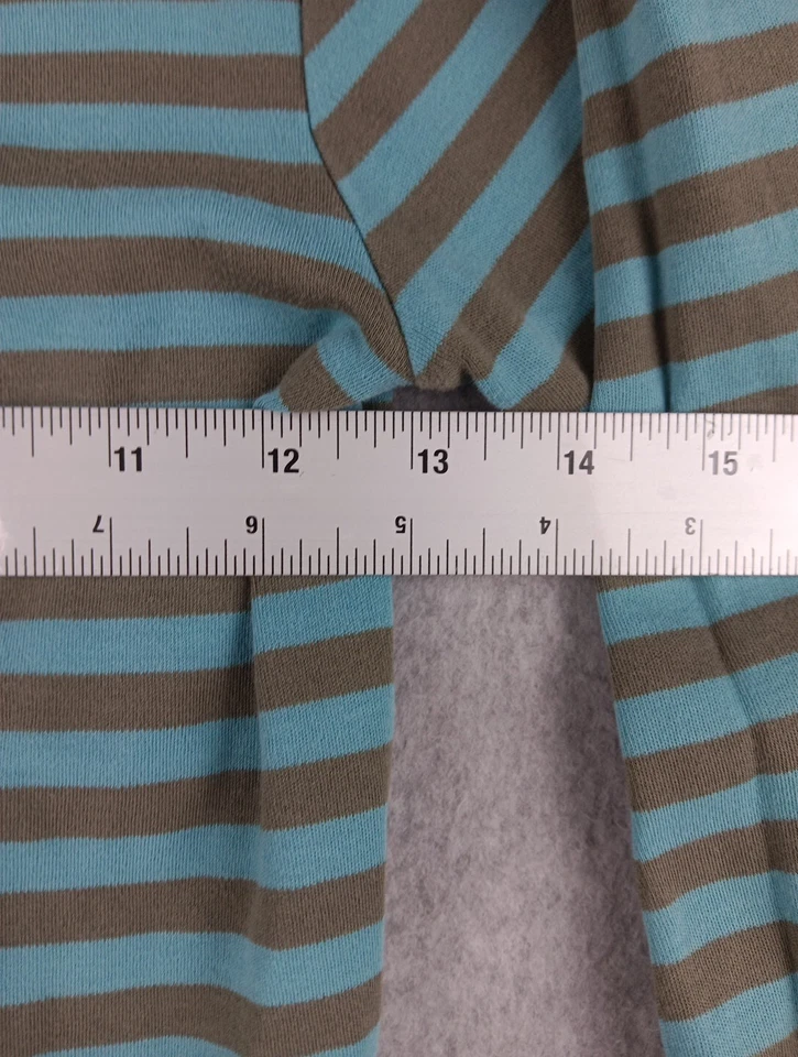 Matilda Jane Girls Blue Brown Lichen Striped Long Sleeve Shirt Top 12 EUC - Image 4 of 4