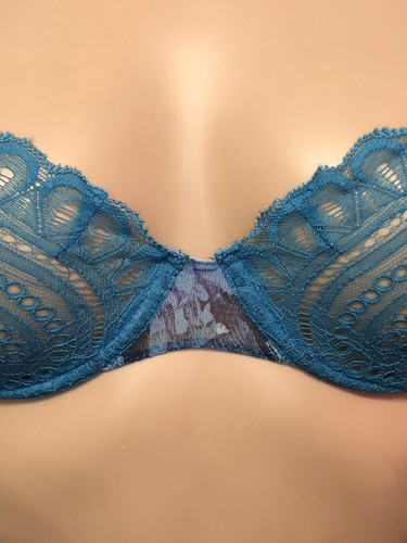 Sostén De Encaje Para Mujer ArgentoVivo Talla 90B Color Azul Nuevo - Imagen 2 de 8