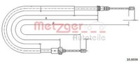 Metzger 10.6034 Seilzug, Feststellbremse FüR Peugeot