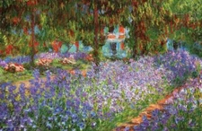 Claude Monet - Irises in Monet's Garden Poster 17.5" x 11.5" Laminated