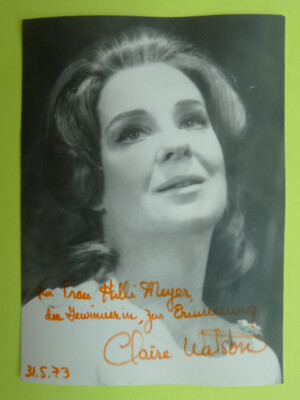 Claire Watson (USA)   1986 - Oper - Autogramm - autograph - signed (mit Widmung)