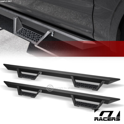 For 2005-2021 Frontier Crew Cab Modular Drop Step Nerf Bars Boards - Matte Black
