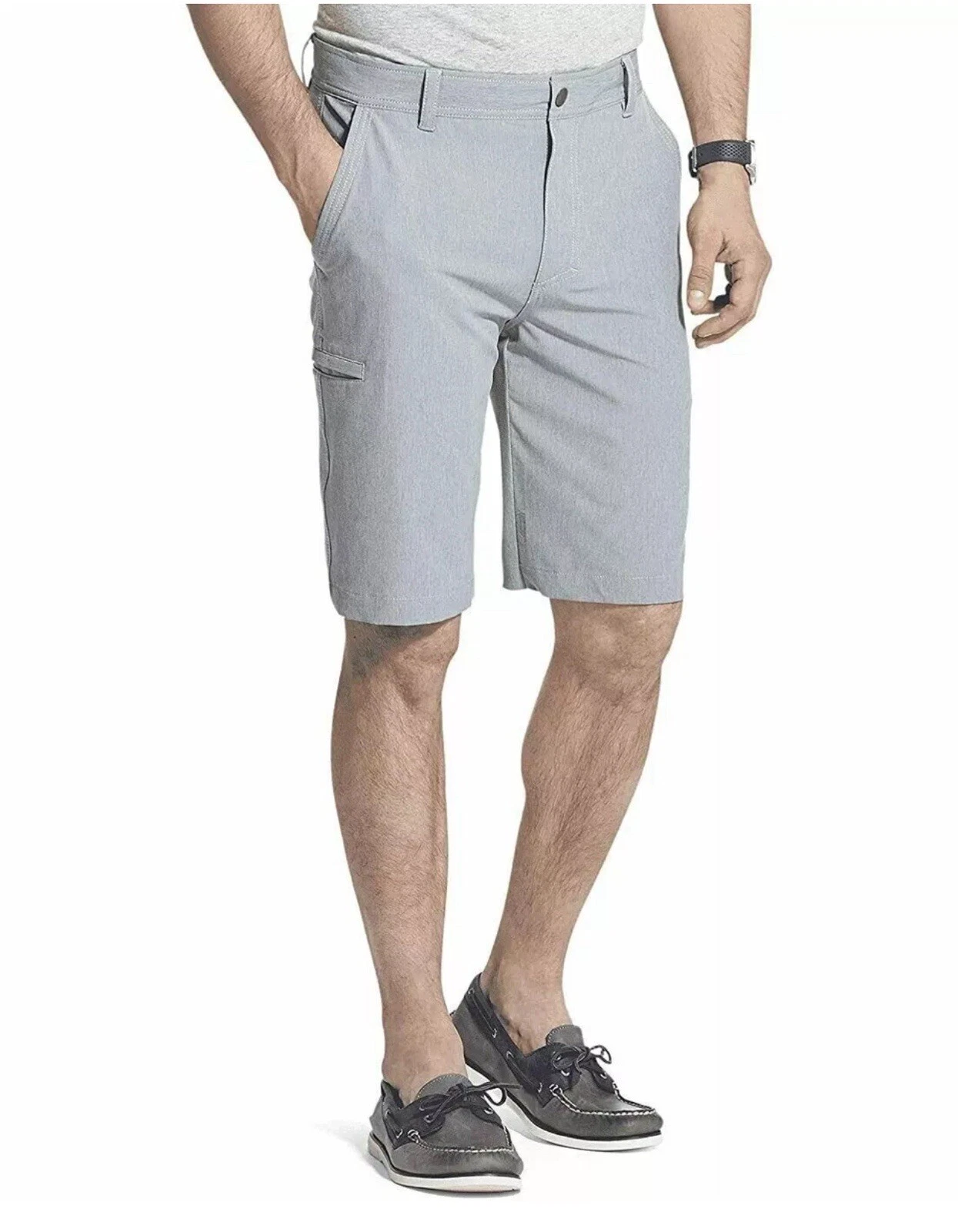NEW MENS SZ 40 Gray G.H. GH BASS & CO EXPLORER STRETCH CARGO STYLE TREK SHORTS