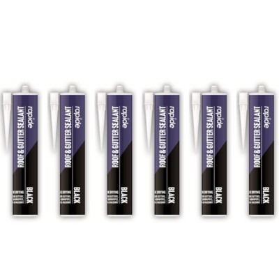 6 x Schnelldach & Dachrinnenversiegelung schnell trocknend schwarz 260 ml
