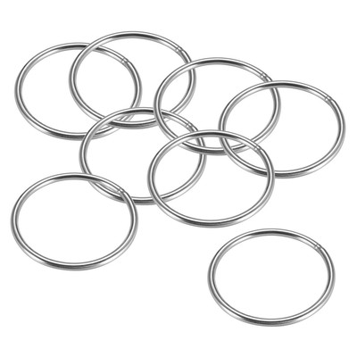 Welded O Ring, 80 x 5mm Strapping Round Rings Stainless Steel 8pcs