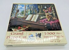 JIGSAW PUZZLE "GRAND PIANO CAT" 1000 PIECES 20" X 27" ART BY: IMAGE WORLD