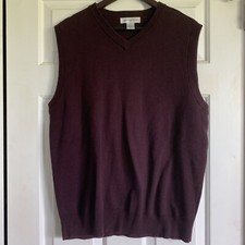 Cypress Links Sweater Vest 100 Cotton Burgundy Size Medium