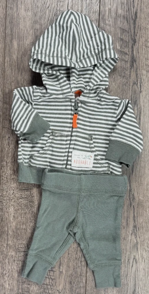 Baby Boy Clothes Carter's Preemie 2pc Born To Be Adorable Hooded Outfit
