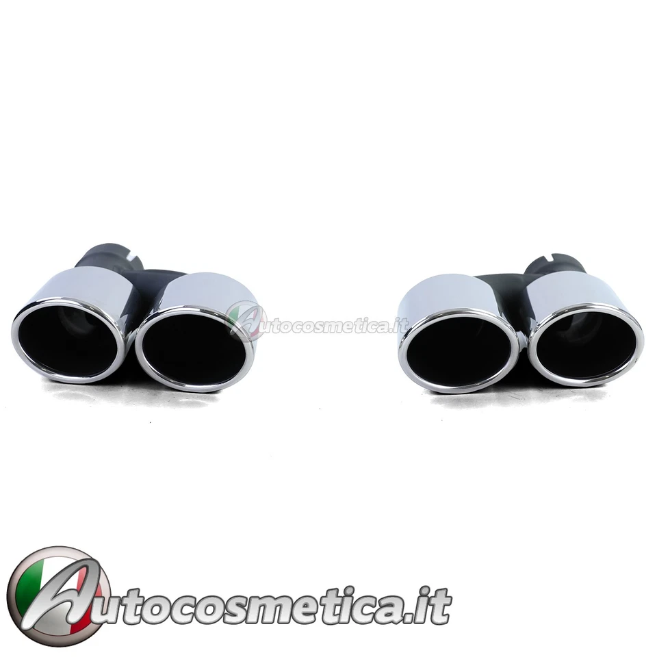 TERMINALI DI SCARICO DOPPIA USCITA ACCIAIO LOOK S5 AUDI A5 8T COUPE SPORTBACK* - Immagine 3 di 4