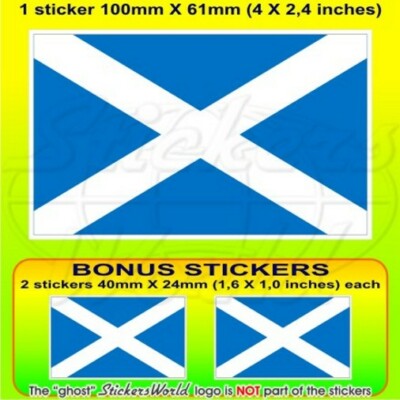 Schottland Schottisch UK Andreaskreuz Hellblau Flagge 100mm Aufkleber x1+2 BONUS