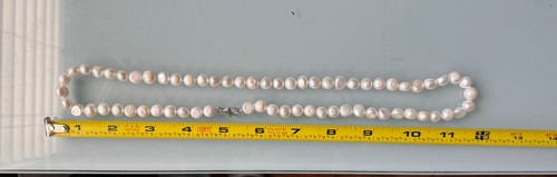 Round Genuine Pearl Vtg Estate Designer Necklace Sterling Silver Clasp Lot READ - Picture 6 of 8