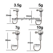 50Pcs 3.5g-10g Round Rig Jig Heads Fishing Hook Crappie Bass Trout Lure Swimbait