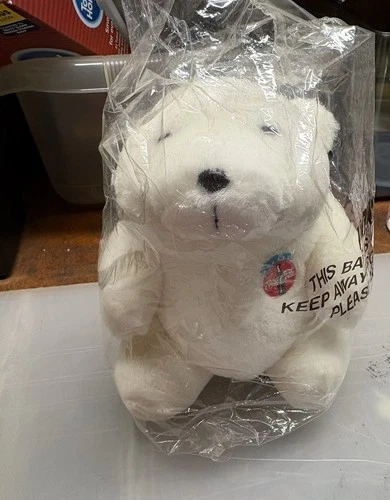 Vintage 1993 Coca-Cola Christmas Polar Bear Plush 7" Stuffed Animal *NIB