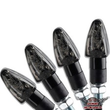 4x LED Mini Blinker schwarz getönt Motorrad ...