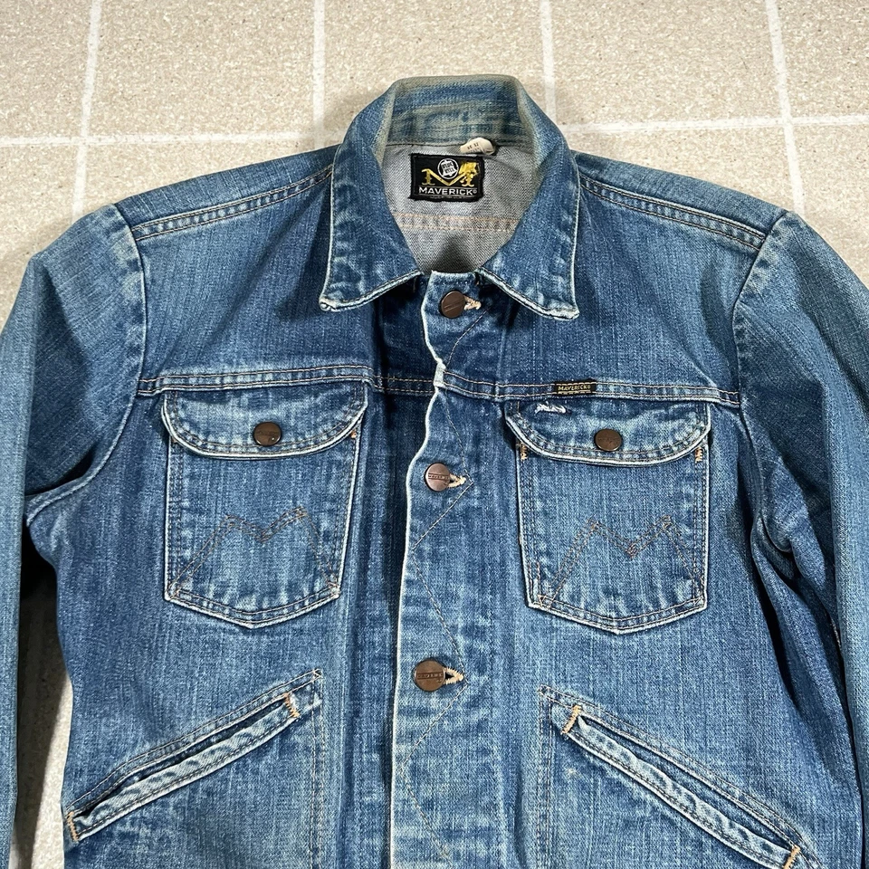 Винтажная джинсовая куртка 50-х 60-х Maverick Blue Bell куртка дальнобойщика размер 36 сделано в США - Изображение 3 из 4