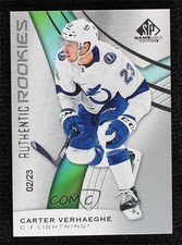 2019-20 Upper Deck SP Game Used Authentic Rookies 2/23 Carter Verhaeghe #135 7ez