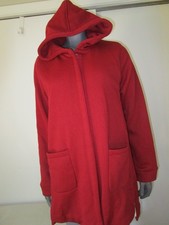 Red Fleece Hoodie Size 1 XL-3X Full Zip Pockets Women's See Measurements