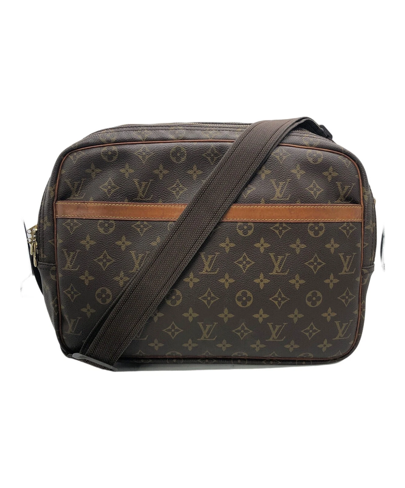 Vuitton — Louis Vuitton Reporter GM M45252 Coated Canvas Brown Shoulder Bag #TFB5108