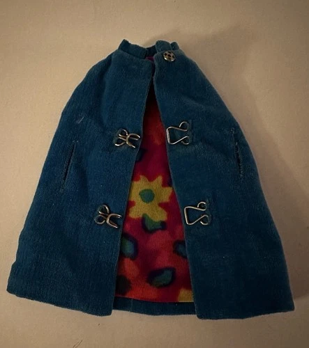 Vintage 1966 Francie Barbie Style Setters Blue Velvet Cape #1268 Mattel