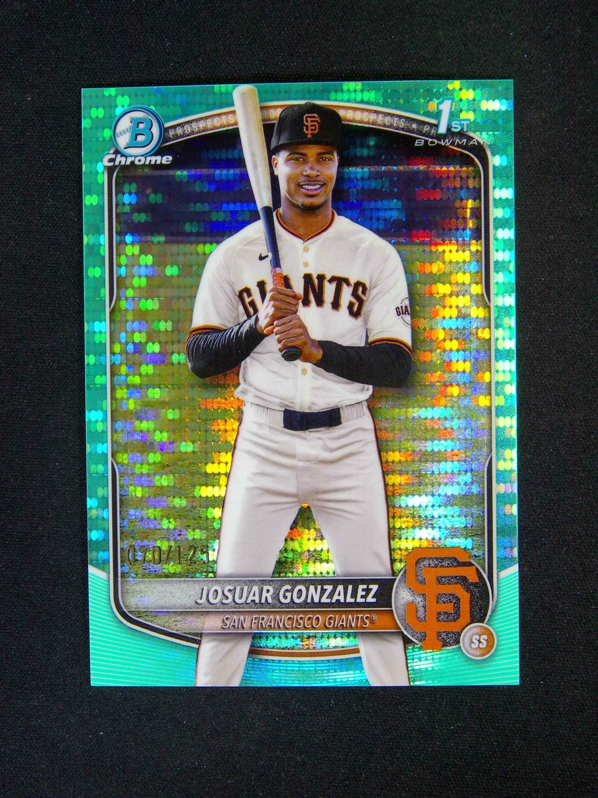2025 Bowman Chrome Josuar Gonzalez Aqua Pulsar Refractor 1st Prospect /125