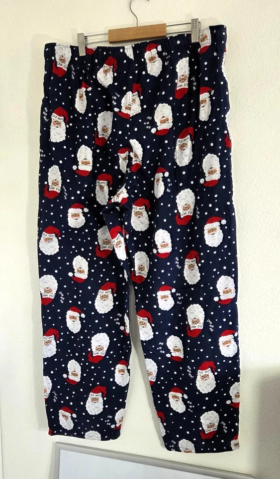 Old Navy Match The Fam! Calça pijama masculina azul marinho bronzeada Papai Noel tamanho XL - Imagem 2 de 4