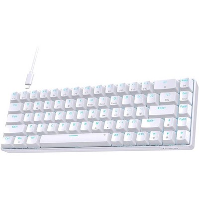 Gaming Tastatur Mechanical Keyboard 60% Mini Brown Switches USB Kabel Weiß