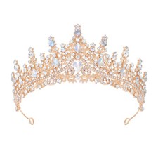 Gold Tiara for Women Crystal Queen Crowns Rhinestone Princess Tiaras for Girl...