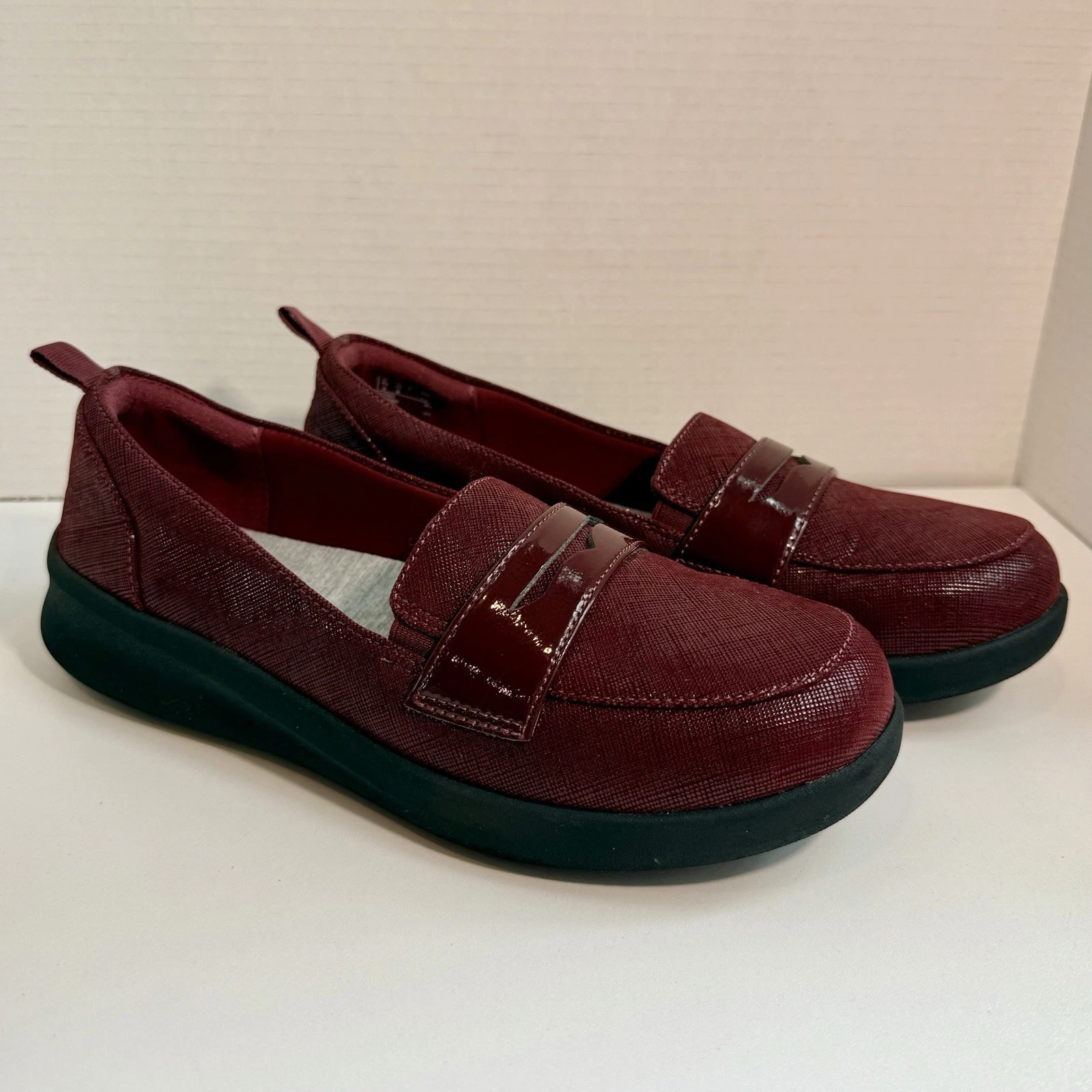 Mocassini Cloudsteppers by Clarks bordeaux penny donna taglia 10