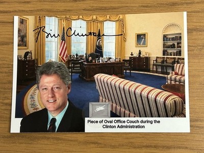 Bill Clinton President Piece Of Oval Office Couch During Clinton Administration