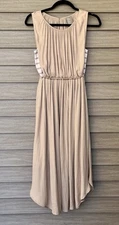 Dolan Left Coast Anthropologie Side Striped Sleeveless Midi Dress Womens Beige