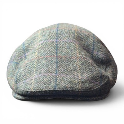 Barbour Men's 7 1/2 Heritage Moon Wool Flat Cap Green Herringbone Ivy Hat
